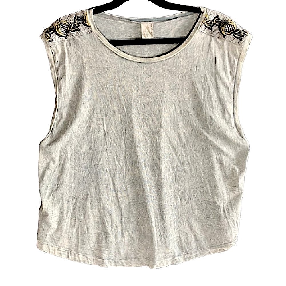 American Age Acid Stone Wash Embroidered Muscle Tank